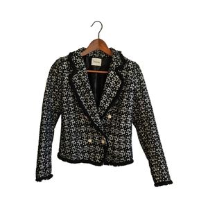 Dixie tweed blazer with fringe lining - size small